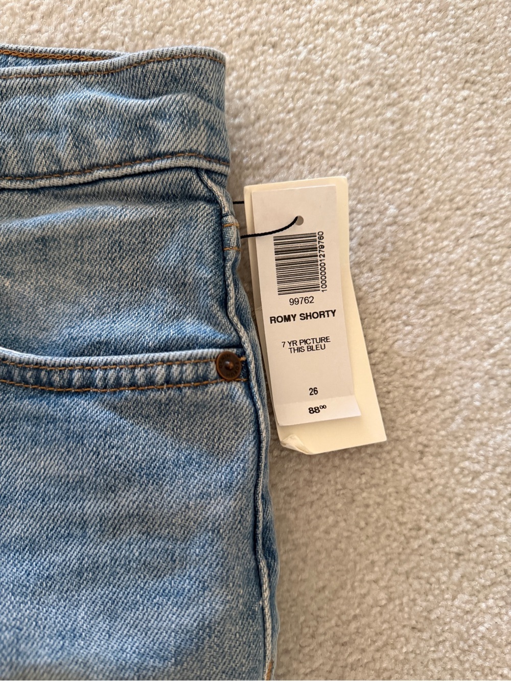 NWT Denim Forum Light Blue Distressed Denim Cutoff Shorts - Picture 3 of 4